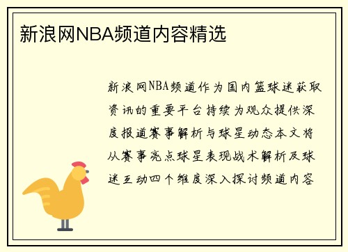 新浪网NBA频道内容精选